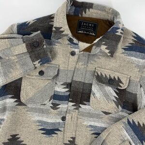 JACHS NY Mens Medium Sherpa Lined Wool Blend Jacket Southwestern Aztec‎
